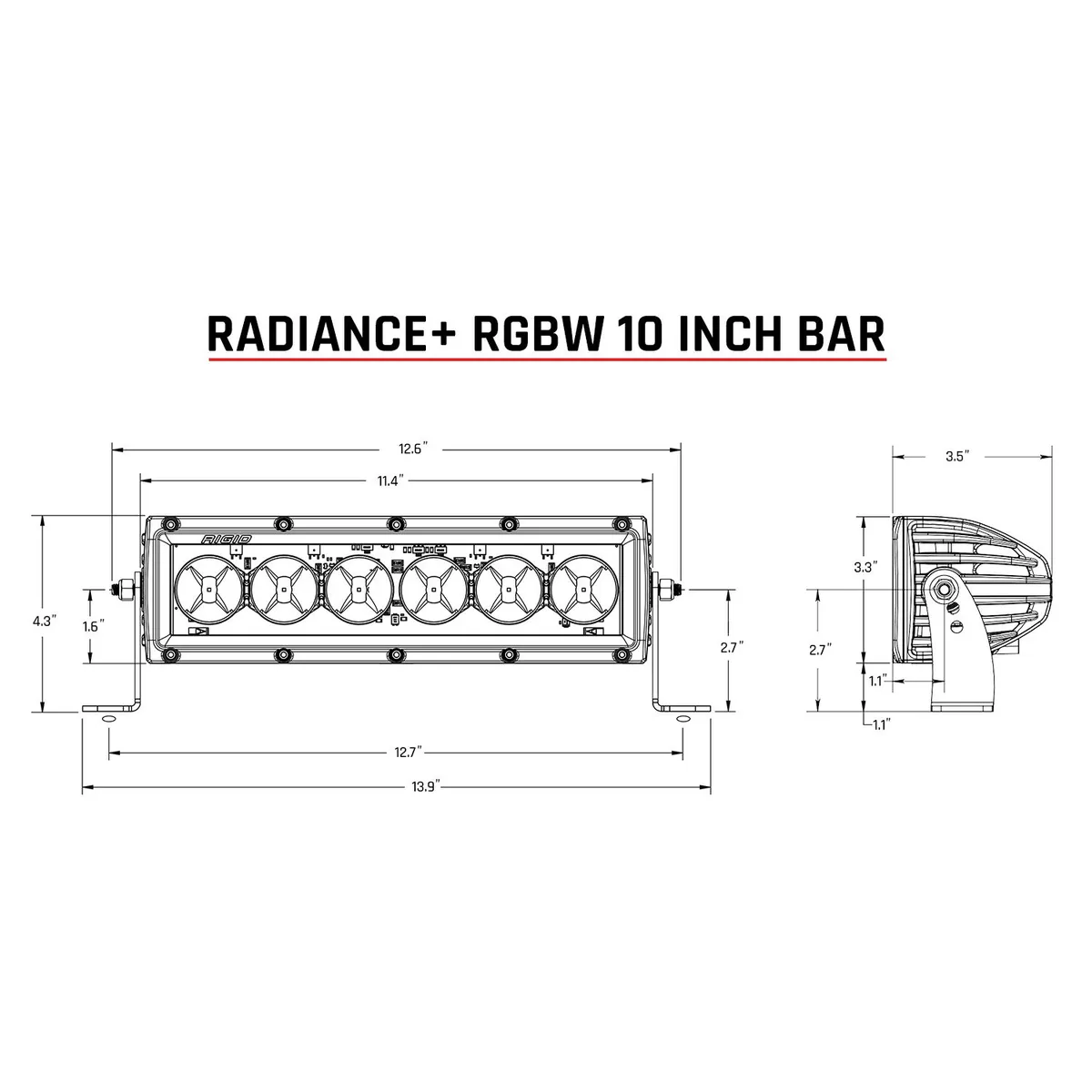The stylish versatility of the RIGID Radiance lighting family just got better with Radiance+RBGW Light Bars. These bars are featured packed and provide the user with the ability to toggle between eight available backlight options. product image