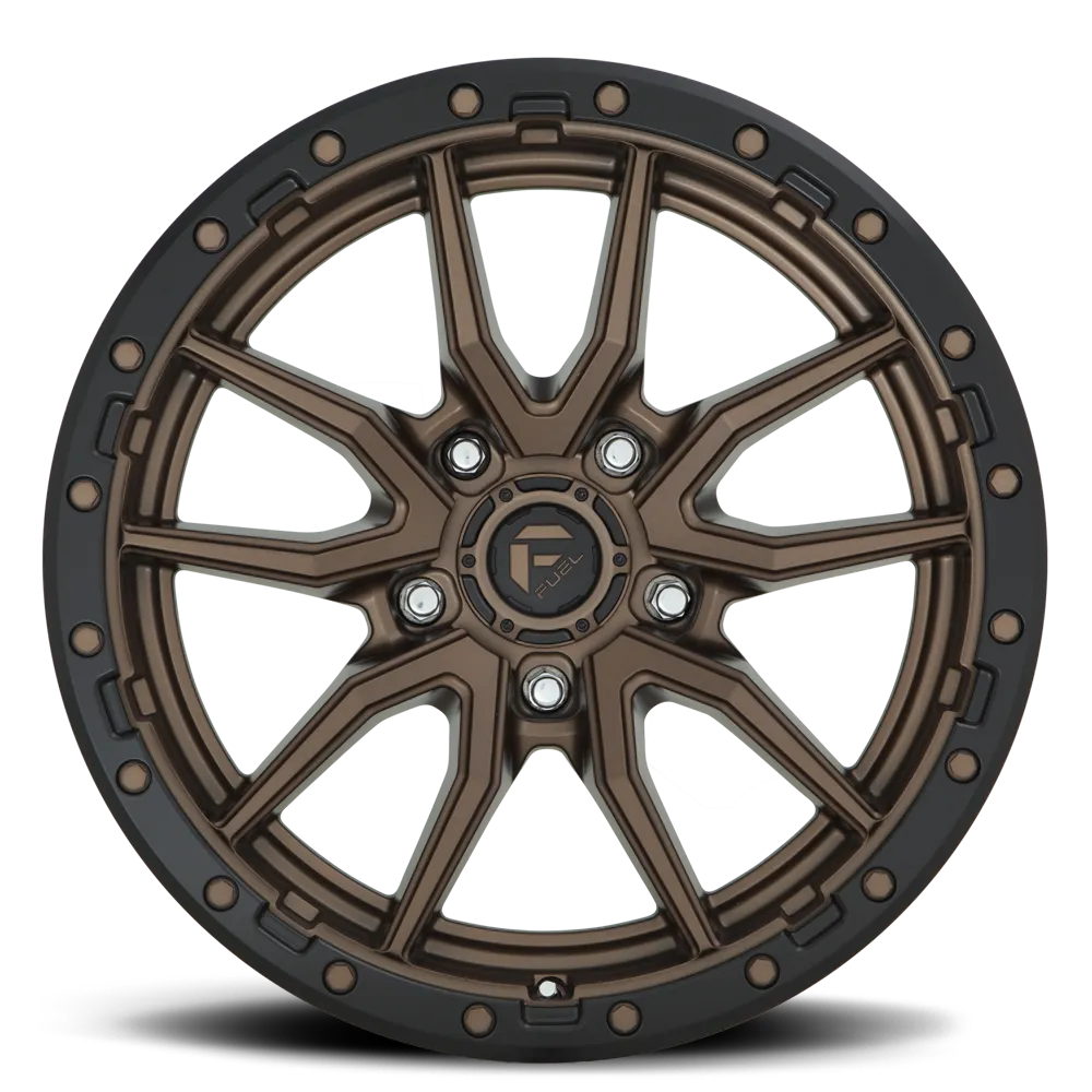 Aluminum Wheels 17X9 Rebel D681 5 On 127 Matte Bronze Black Bead Ring 71.5 Bore 1 Offset Fuel Off Road Wheels product image