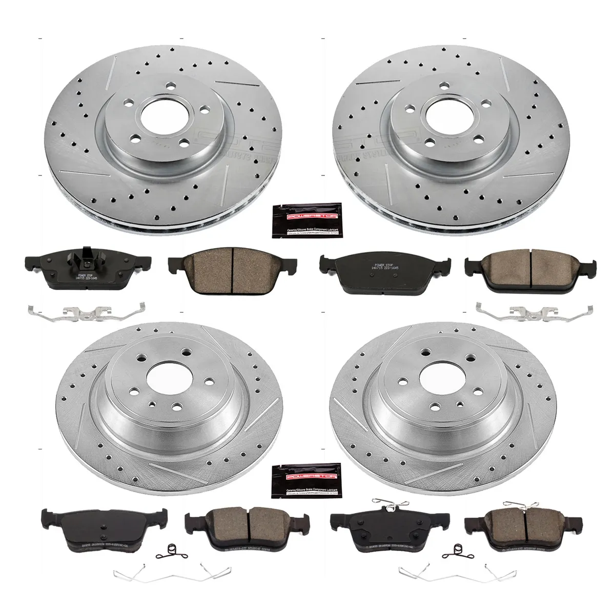 Z23 Evolution Sport Upgrade Kit: Drilled/Slotted Rotors; Carbon-Fiber Ceramic Pads W/Hardware product image