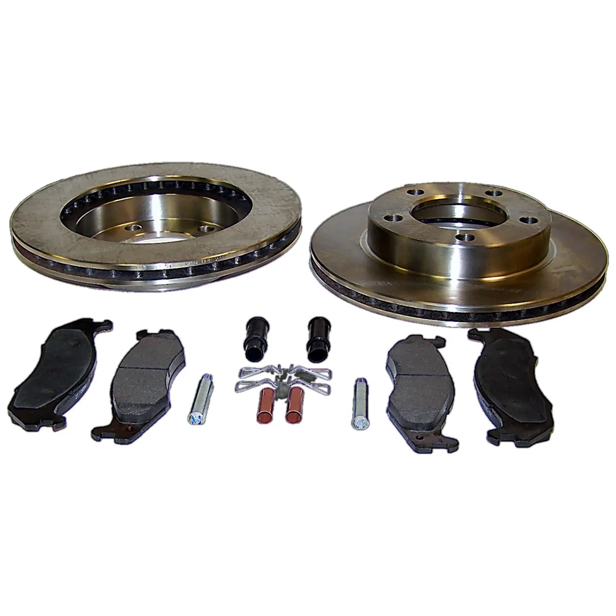 1981-1983 CJ-5 CJ w/ 5 Bolt Flange Mounting; Front; Kit includes: 2 Brake Rotors 1 Pad Set and all necessary hardware. 1981-1986 CJ-7 CJ w/ 5 Bolt Flange Mounting; Front; Kit includes: 2 Brake Rotors 1 Pad Set and all necessary hardware. 1981-1986 CJ-8 product image