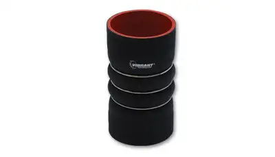 Vibrant Performance CAC Hose Coupler; 4 in. Hose ID; 6 in. Length; 3 Retaining Rings; 50 PSI Maximum Operating Pressure; 0.2 in. Wall Thickness; Black;