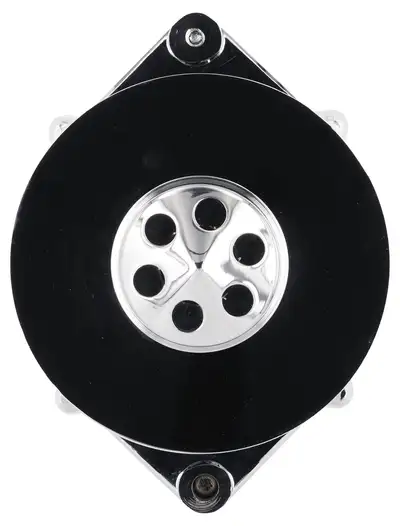 Power Master Smooth Look™ Alternator; 12si; 150 Amp; 100 Idle; 1 Groove V Type; Baffle And Cone; Chrome;