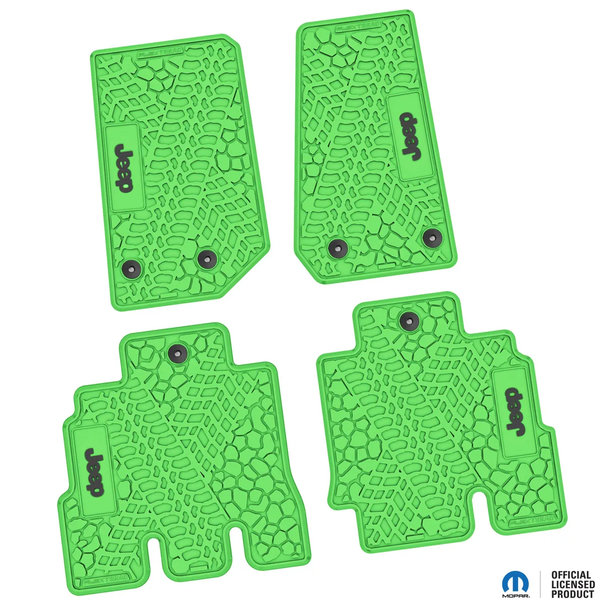 14-18 Jeep JKU 4 Dr Front and Rear -Tire Tread/Scorched Earth Scene w/ JEEP Insert - Black product image