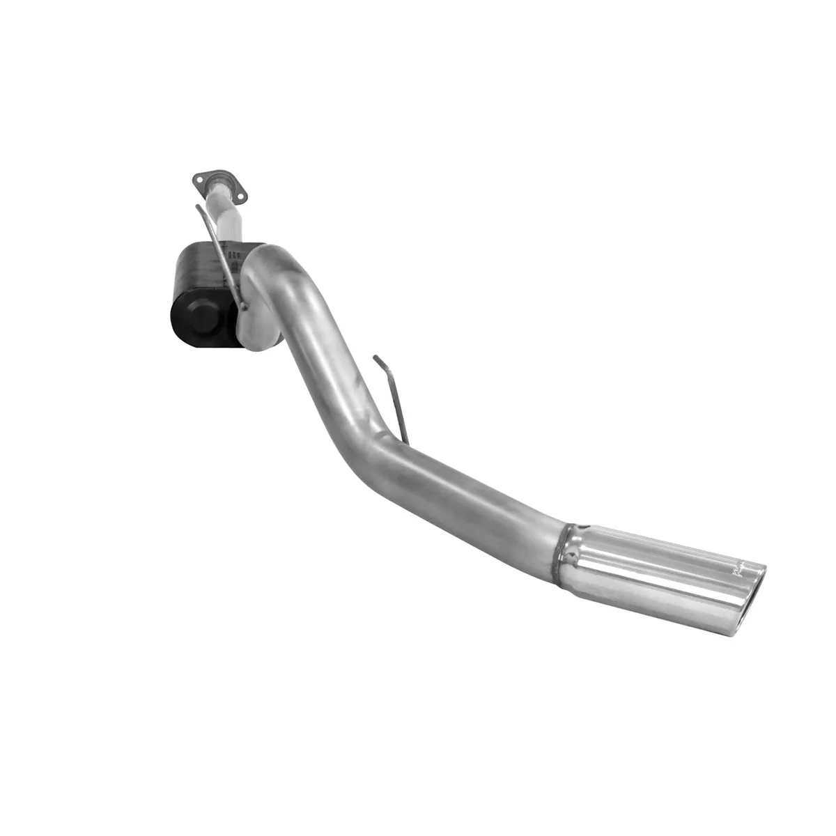 09-13 Ford F150 (Incl. 2010 SVT Raptor) 4.6L 5.0L 5.4L V8 All Wheelbases Cat-back 50 Series HD Muffler Mandrel Bent 3.00in/3.50in 16 Gauge Tubing 4.00in Polished 304S W/Embossed Logo Tip SOS American Thunder 409S Stainless Steel product image