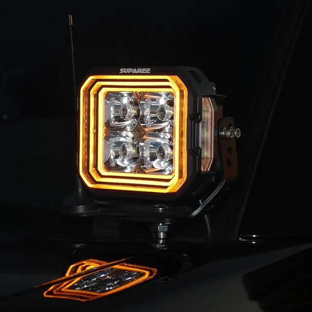 5 Inch LED Pod Lights White + Amber Dual-Mode for Jeep Wrangler JL/ Gladiator JT product image
