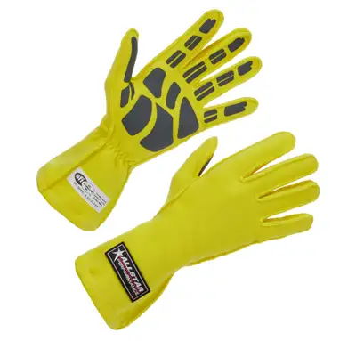Allstar Performance Driving Gloves SFI 3.3/5 Outseam D/L XL Yellow