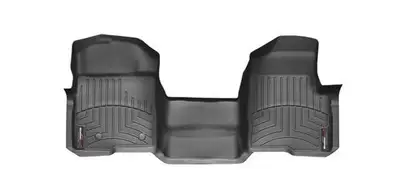 Weathertech 2011 + Ford F150 Black Front FloorLiner Over the hump Fits vehicles with two retention posts on the driver's side floor does not fit vehicles with flow through consoles or floor-mounted shifters