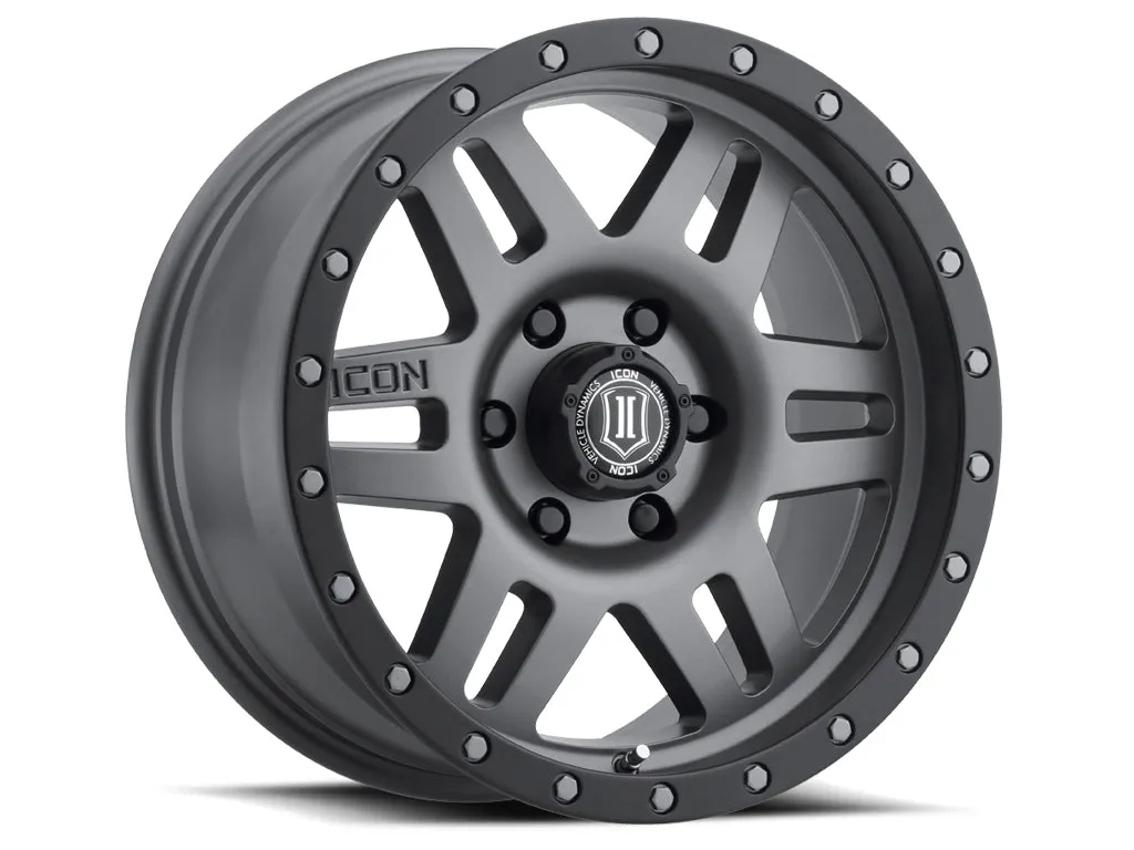 ICON Vehicle Dynamics 17 X 8.5 Six Speed 5 X 5in 4.5inbp 6mm Offset Titanium