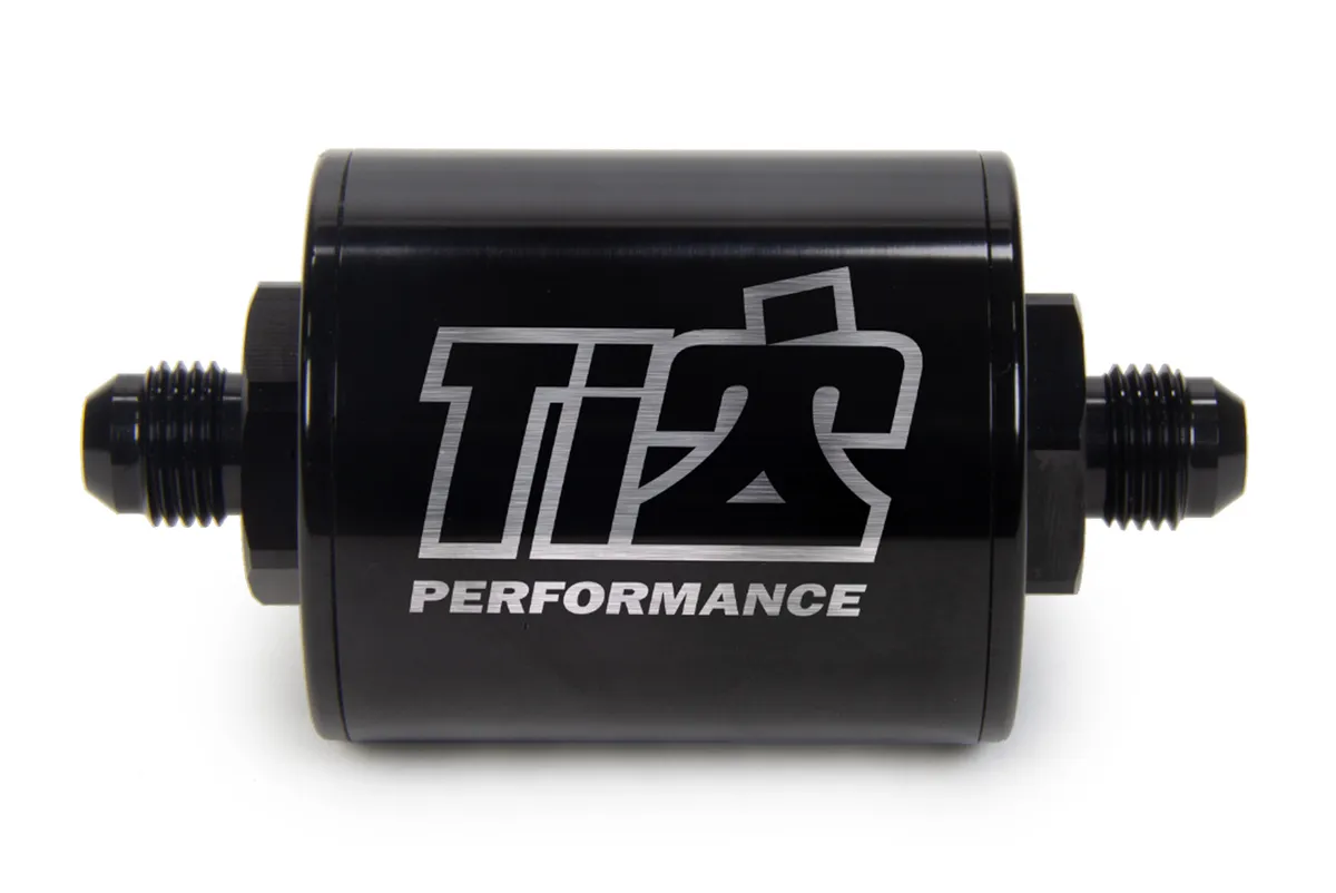 TI22 Performance 6 AN Fuel Filter Short Style 100 Micron Black