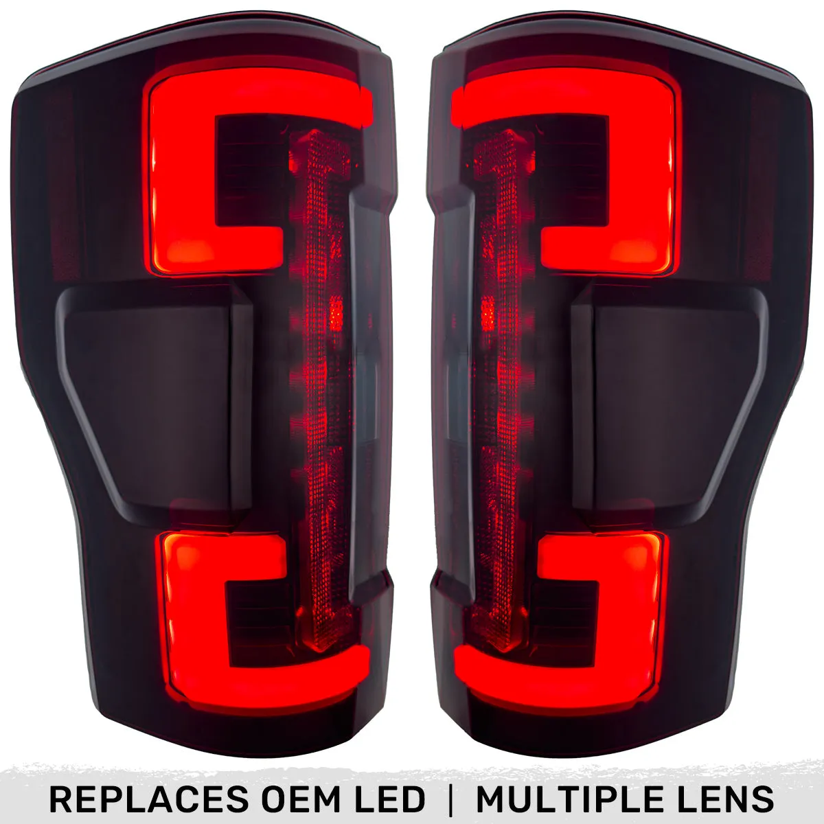 Ford Superduty F250 350 450 550 20-22 Replaces OEM LED Style Tail Lights With Blis Blind Spot Warning System Oled Tail Lights - Red Lens product image
