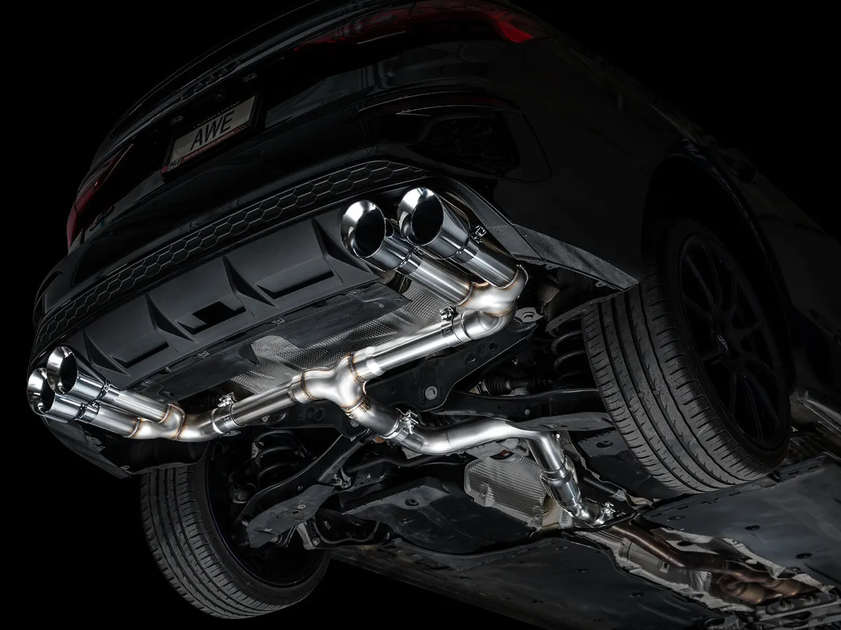 AWE Track Edition Exhaust for Audi 8Y S3 - Chrome Silver Tips product image