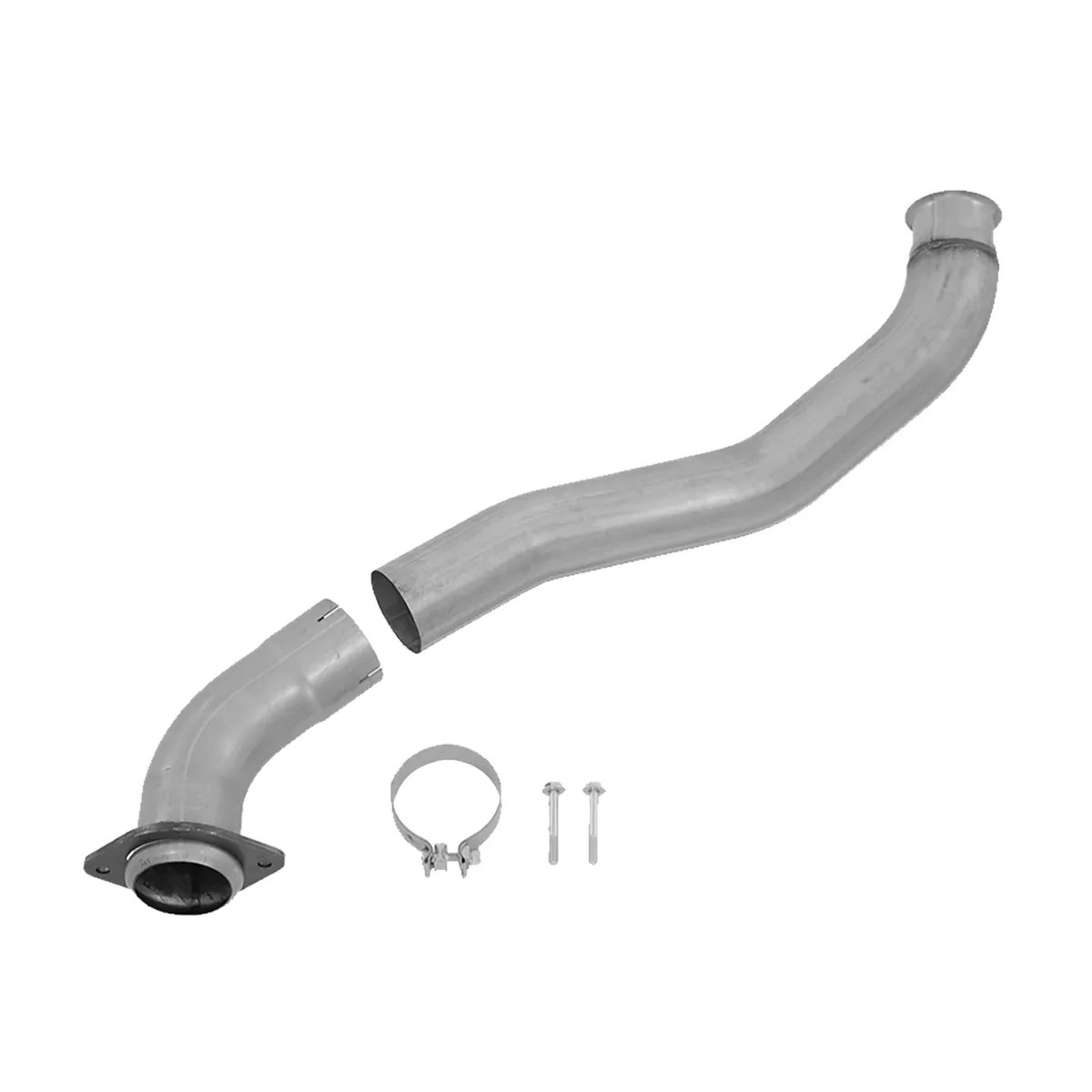 Armor Lite Turbocharger Down Pipe; Kit; Incl. Lower Pipe/Upper Pipe/Clamp/Bolts; Aluminized; Rectangular Tip; product image