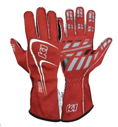 K1 RaceGear Glove Track1 Red Medium SFI 5