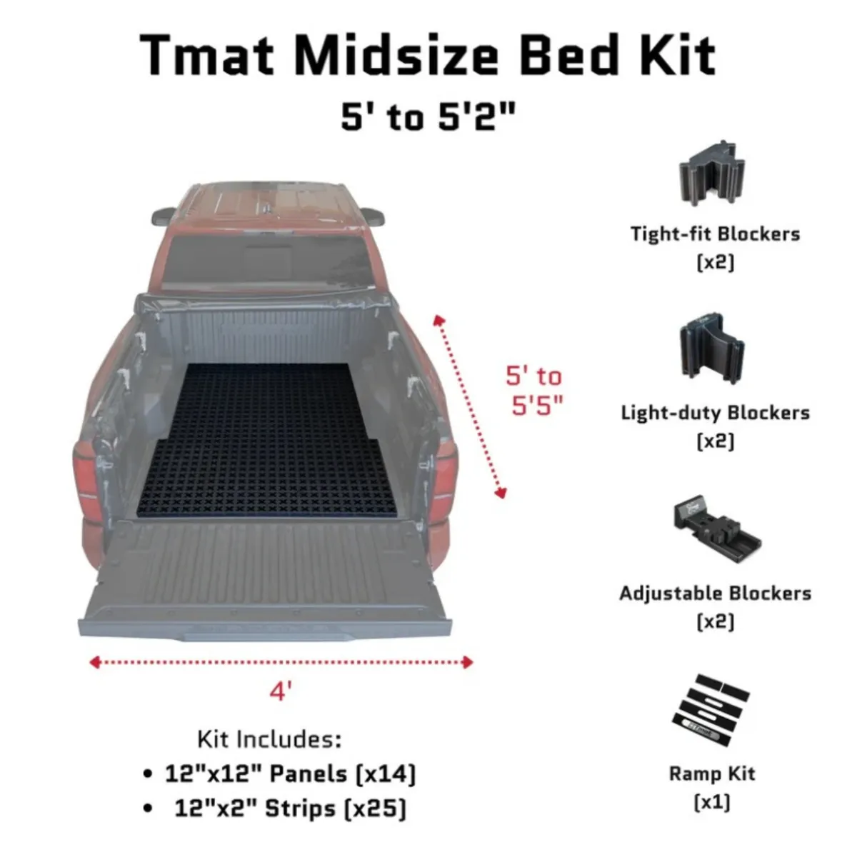 Truck Bed Organizer Slide Out Mat For Standard Bed (6ft to 6.5ft) Black product image