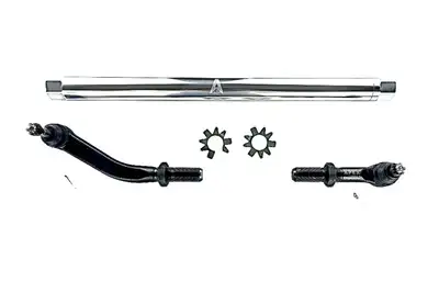 Apex Chassis KIT142 - Jeep Wrangler JK 2.5Ton Drag Link Assembly - NoFlip - Polished Aluminum
