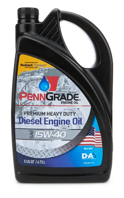 PennGrade Premium Heavy Duty Diesel Engine Oil Ck4 SAE 15w40 5 Quarts Case of 4