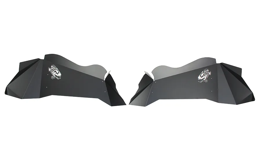 Jeep JK Logo Aluminum Inner Fenders 07-18 Wrangler JK Black Powdercoat Fishbone Offroad product image