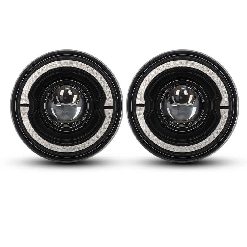 "dot Certified 7"" 80w LED Halo Headlights With DRL & Turn Signals For Jeep Wrangler JK Tj" product image