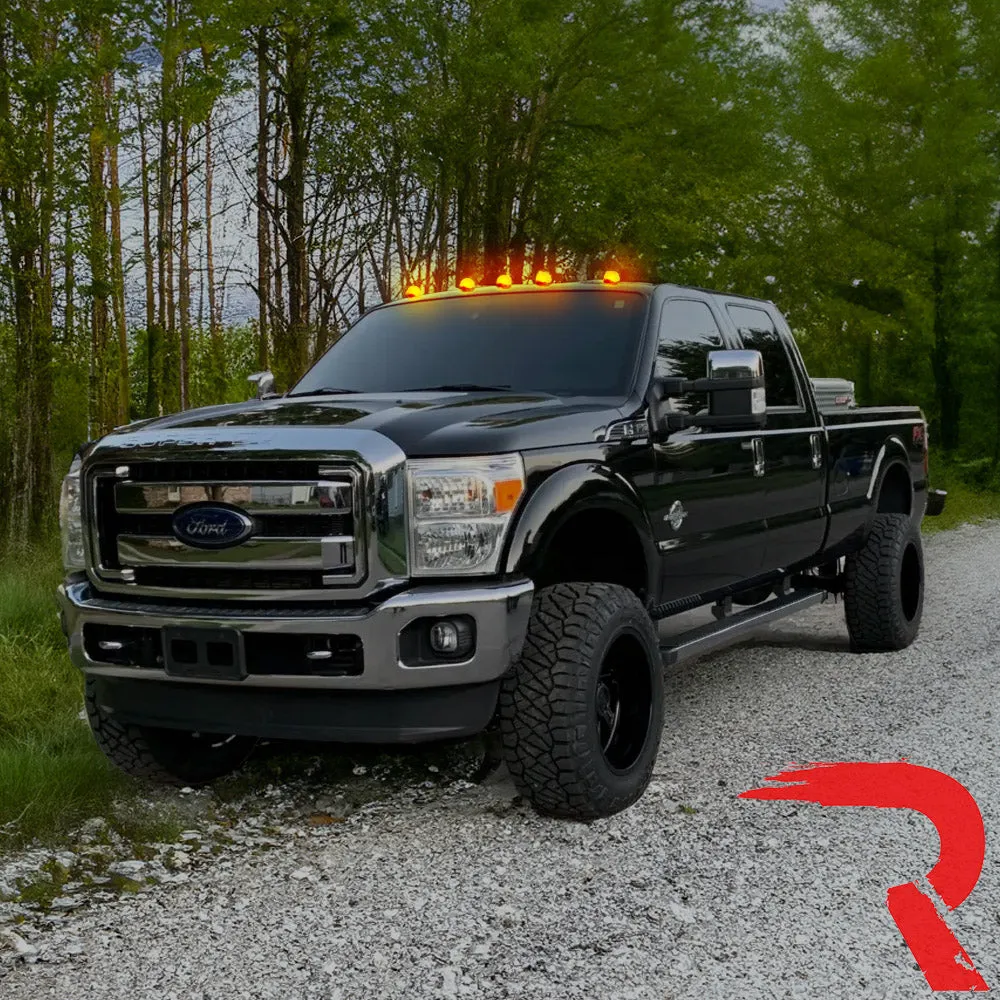 Ford Super Duty 99-16 5 Piece Cab Lights Amber Xenon Bulbs with Amber Lens - (Attn: This cab light kit replaces OEM factory installed Ford 99-16 cab roof light lenses) product image