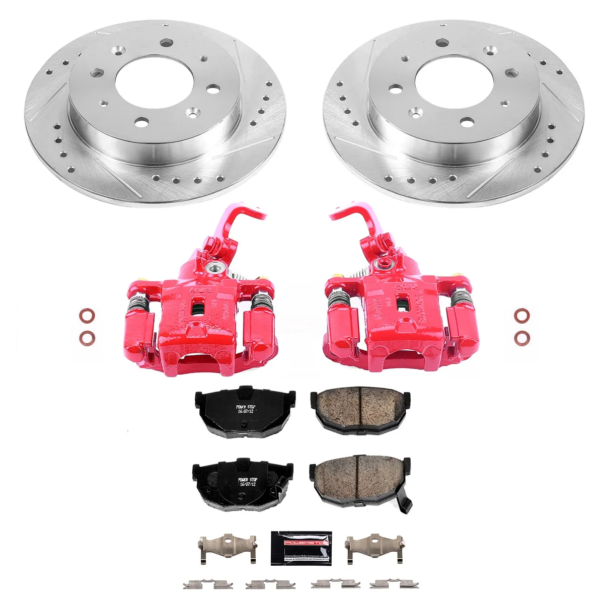 Z23 Evolution Sport Upgrade Kit: Drilled/Slotted Rotors; Carbon-Fiber Ceramic Pads; Powder Coated Calipers product image