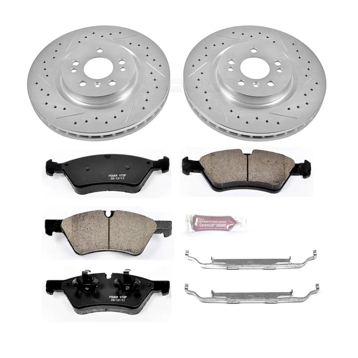 Z23 Evolution Sport Upgrade Kit: Drilled/Slotted Rotors; Carbon-Fiber Ceramic Pads W/Hardware; Pad Sensors product image