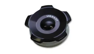 Vibrant Performance Oil Tank Weld Bung w/Cap; 2.75 in. Weld Bung OD; Black Anodized; 6061 Billet Aluminum;