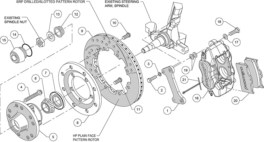 1982 - 1992 Chevrolet, Pontiac Forged Dynalite Big Brake Front Brake Kit (Hub) - 140-11275 product image