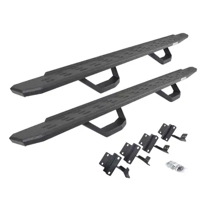 Go Rhino Go Rhino 6961778020T - RB30 Running Boards with Mounting Brackets & 2 Pairs of Drops Steps Kit - Protective Bedliner Coating
