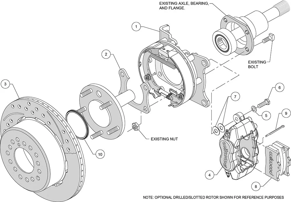 Wilwood FDLI PS Park Brake Kit Small Ford 2.66in Offset product image