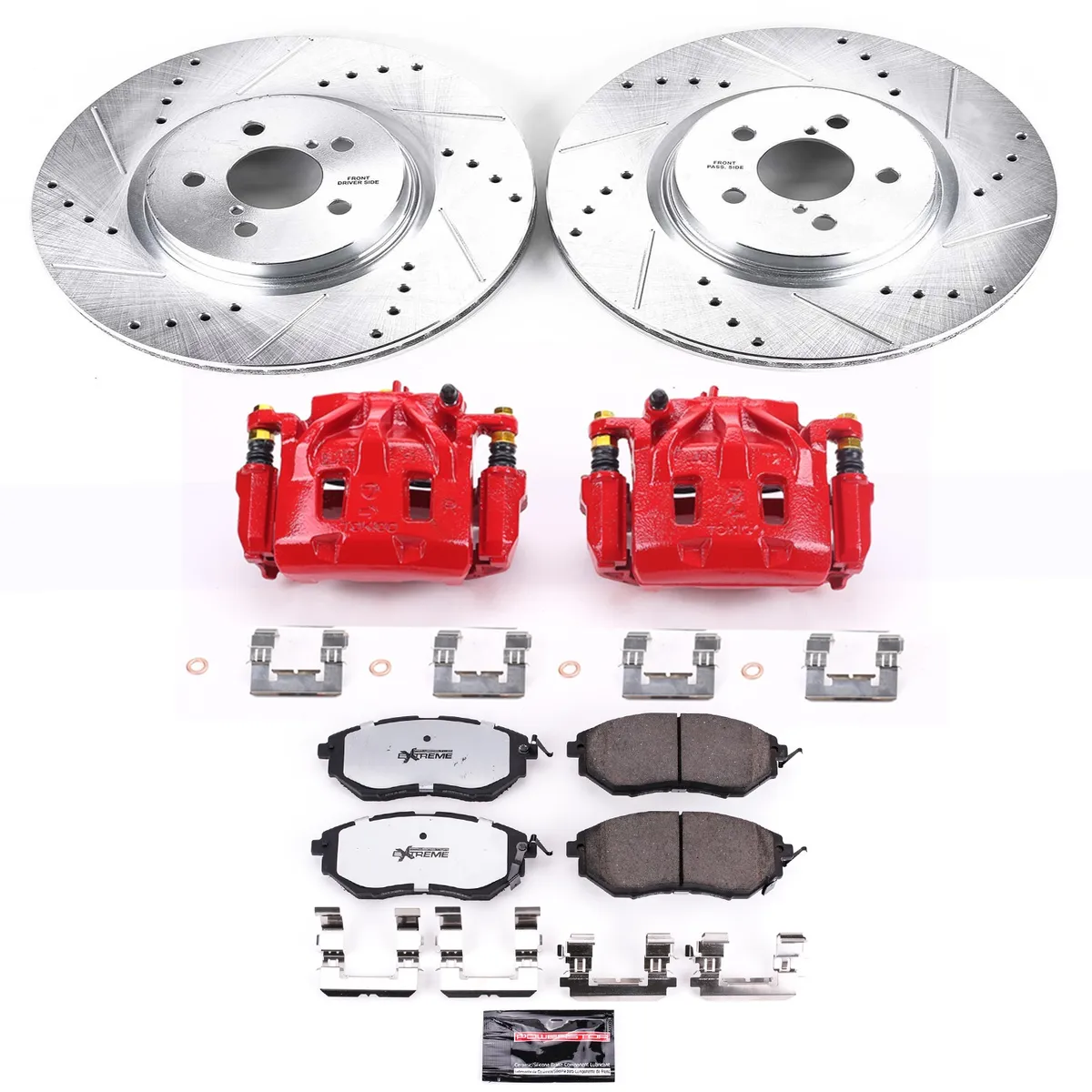 Z26 Street Warrior Upgrade Kit: Drilled/Slotted Rotors; Carbon-Fiber Ceramic Pads; Powder Coated Calipers product image