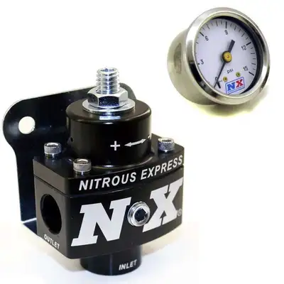 Nitrous Express Nitrous Express - Fuel Pressure Regulator, Non Bypass, W/Fuel Pressure Gauge - 15952