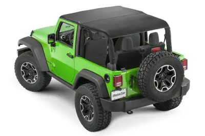 MasterTop Jeep JK Cable Style Bimini Top Plus For 07-09 Wrangler JK 2 Door w/Header Includes Conversion MasterTwill MasterTop