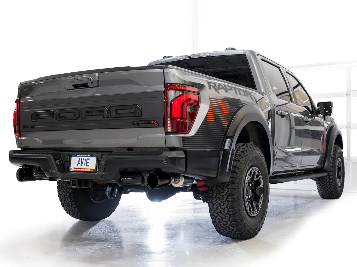 AWE SwitchPath™ Exhaust for Gen 3 Raptor R - Diamond Black Tips product image