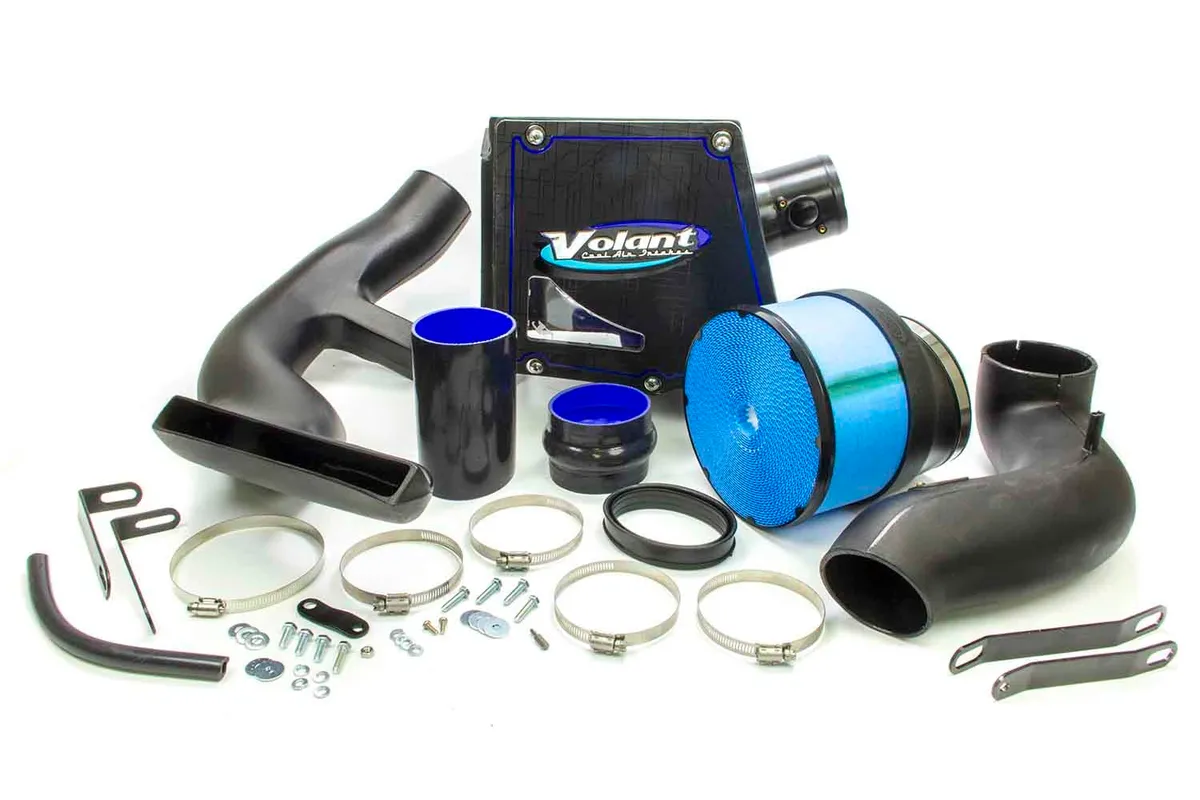 Cold Air Intake Kit; Incl. Closed Filter Box w/RAM Air Scoop/Air Duct/PowerCore® Filter/Connectors/Clamps; product image