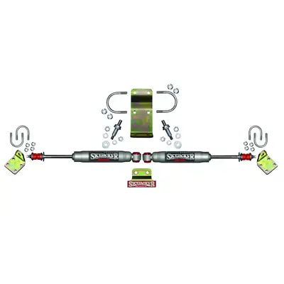 Skyjacker Steering Stabilizer Dual Kit Silver Body Hardware Boots Sold Separately Skyjacker