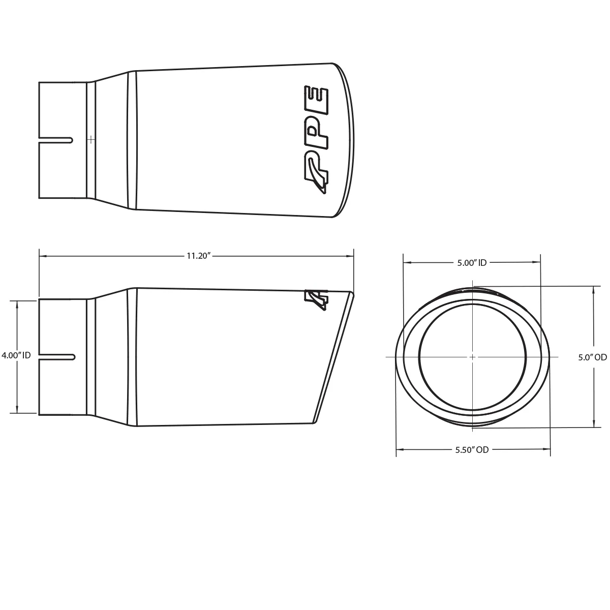 Exhaust Tip Stainless 4 Inch ID PPE Diesel product image