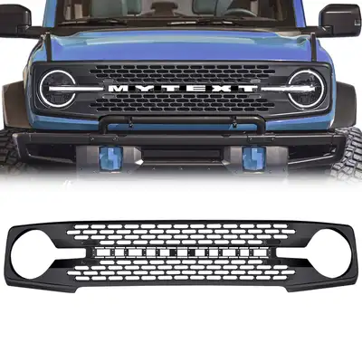 AMERICAN MODIFIED High Configuration Style Front Grille W/ DIY Letters - Matte Black For 21+ Ford Bronco (ETA early Jun))