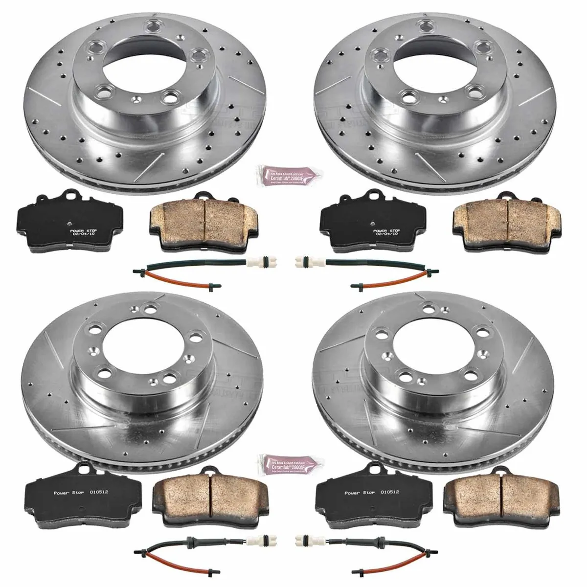 Z23 Evolution Sport Upgrade Kit: Drilled/Slotted Rotors; Carbon-Fiber Ceramic Pads W/Hardware; Pad Sensors product image