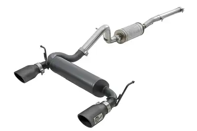 aFe Power Rebel Series 2-1/2 IN 409 Stainless Steel Cat-Back Exhaust System w/ Black Tip