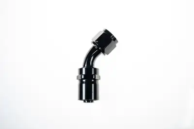 Redhorse Performance 12 An 45 Degree Crimp Style Hose End W/ Black Collar Black