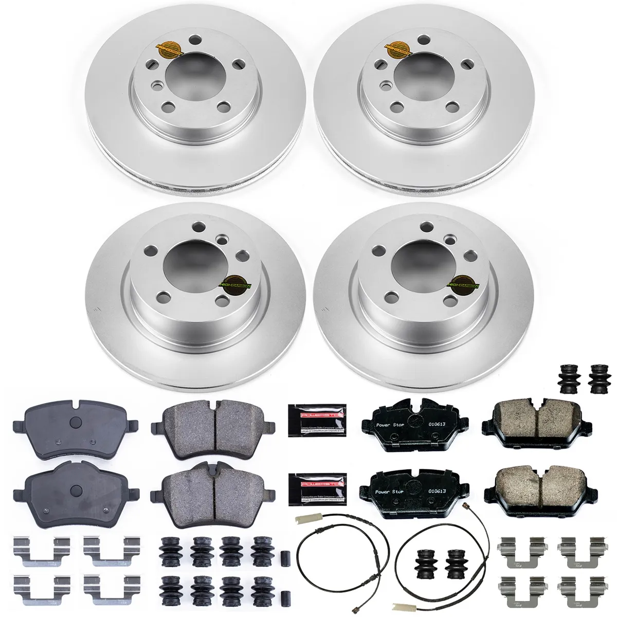Z23 Sport Geomet Coated Rotor Kit For European Vehicles: Genuine Geomet Fully Coated Rotors; Carbon-Fiber Ceramic Pads W/Hardware; Pad Sensors product image