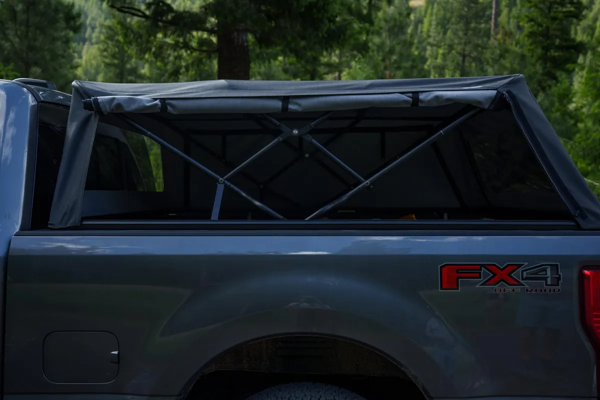 Supertop Truck Bed Cap 2 For Ford 2017-2024 F-250SD/F-350SD 6.8 Foot Black Diamond PVC Coated Sailcloth No Drill Bestop product image