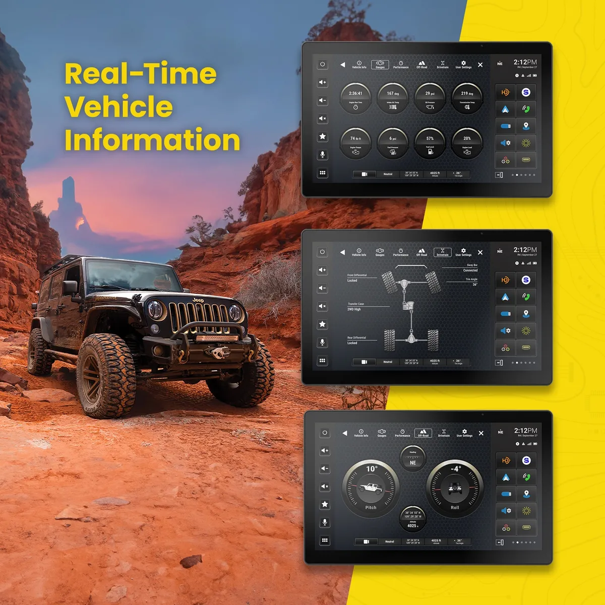 HORIZON12 Jeep Wrangler JK (2011-2018) 12.8" Radio Plug-&-Play Kit product image