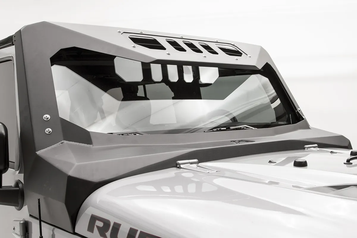 ViCowl; Combines Roof Visor And Cowl; 2 Stage Matte Black Powdercoat; product image