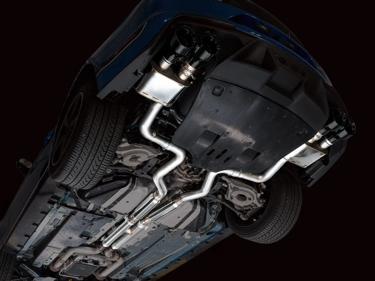 AWE SwitchPath Exhaust for Ford Mustang S550 Mach1 - Quad Diamond Black Tips 3025-43551 product image