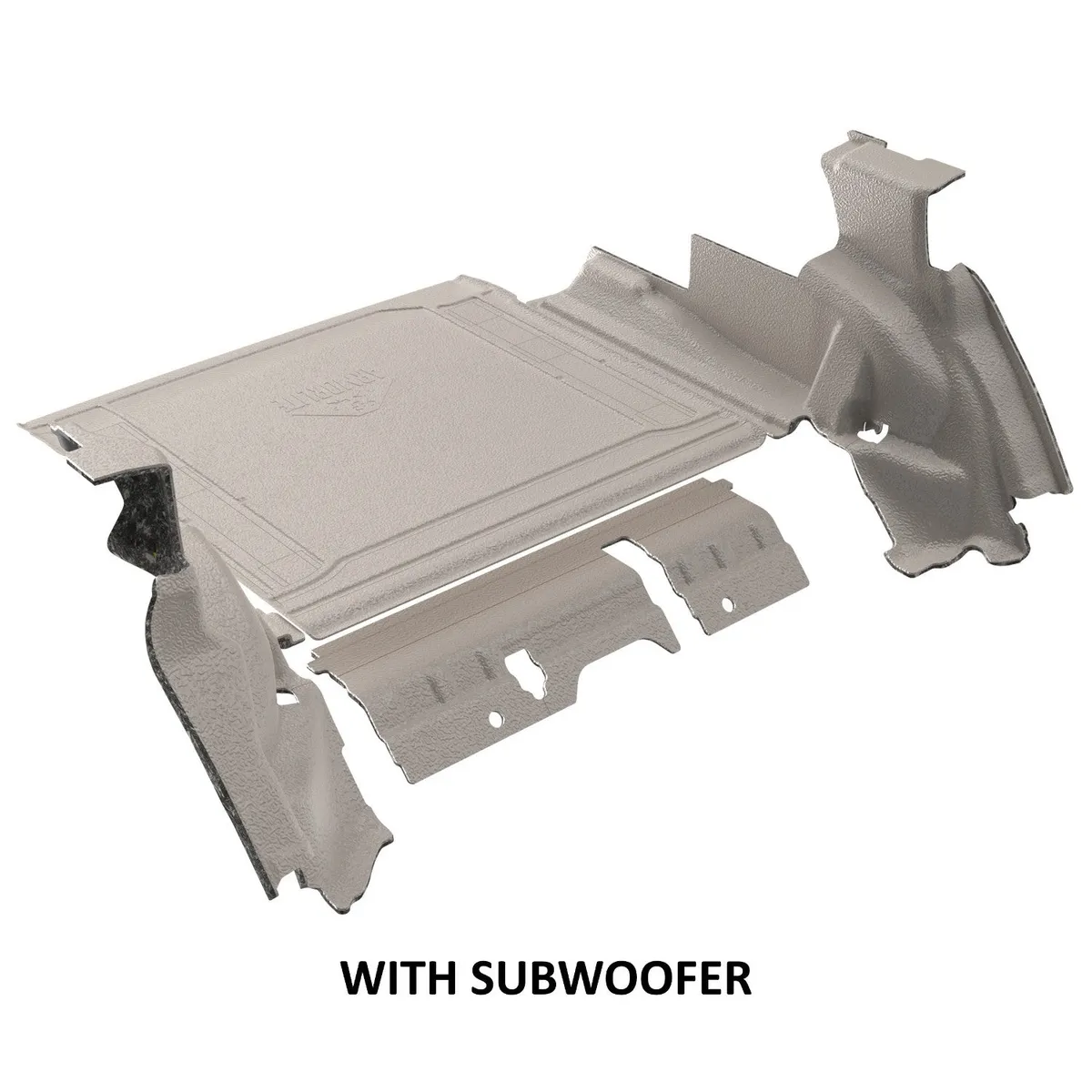 2024-current JLU 4DR cargo set with subwoofer wheelhouse covers cargo mat closeout mesa smoke product image