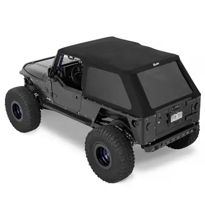 Bestop Trektop Slantback Soft Top For Jeep 2004-2006 Wrangler TJ Black Premium Twill Bestop