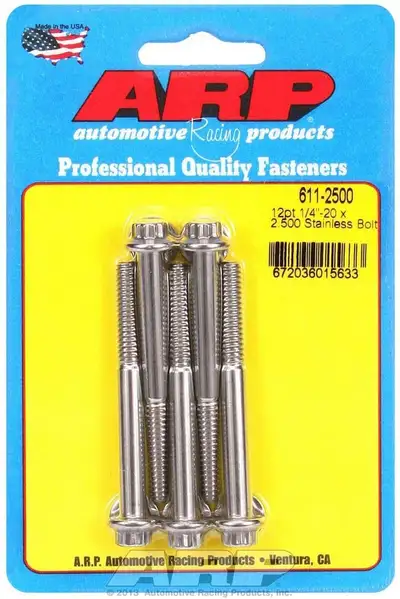 ARP Auto Racing S/S Bolt Kit - 12pt. (5) 1/4-20 x 2.500