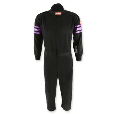 Racequip One Piece Single Layer Racing Driver Fire Suit Sfi 3.2a 1 Purple Trim Youth Xla
