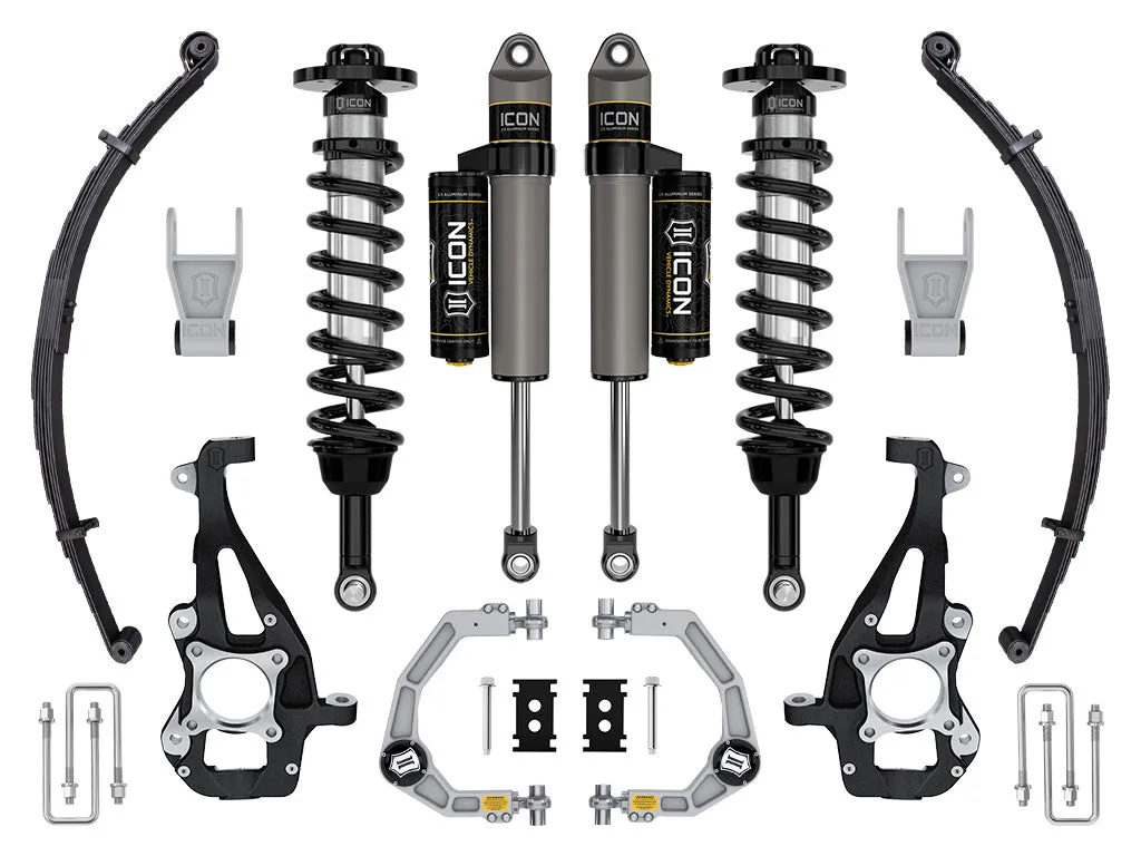 ICON Vehicle Dynamics ICON 2021-2025 Ford F-150 4WD, 3.5-4.5" Lift, Stage 2 Suspension System, Billet, w/ Leaf Packs